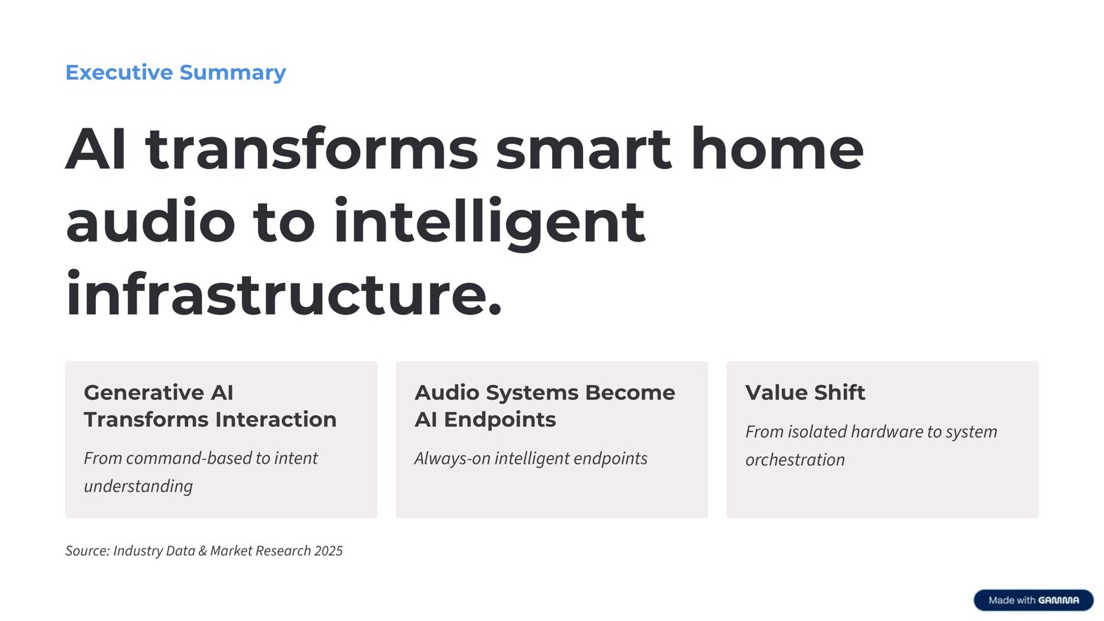 AI transforms smart home audio to intelligent infrastructure