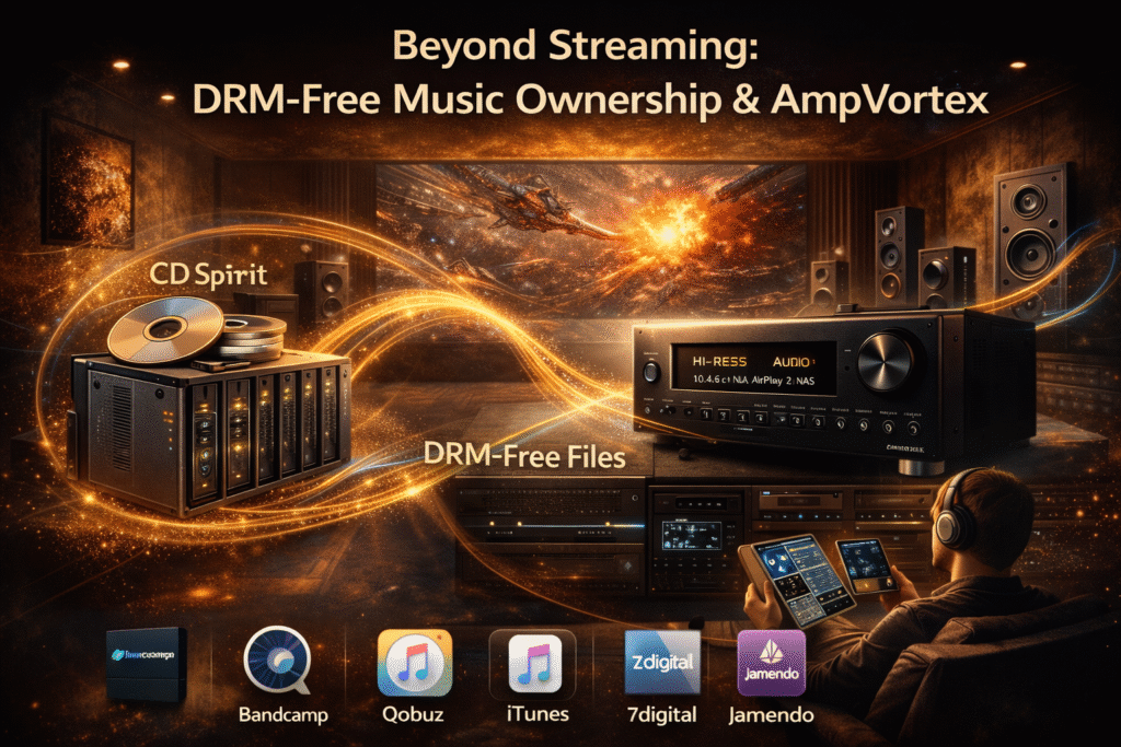 Beyond Streaming: DRM-Free Music Ownership & AmpVortex Audio Systems