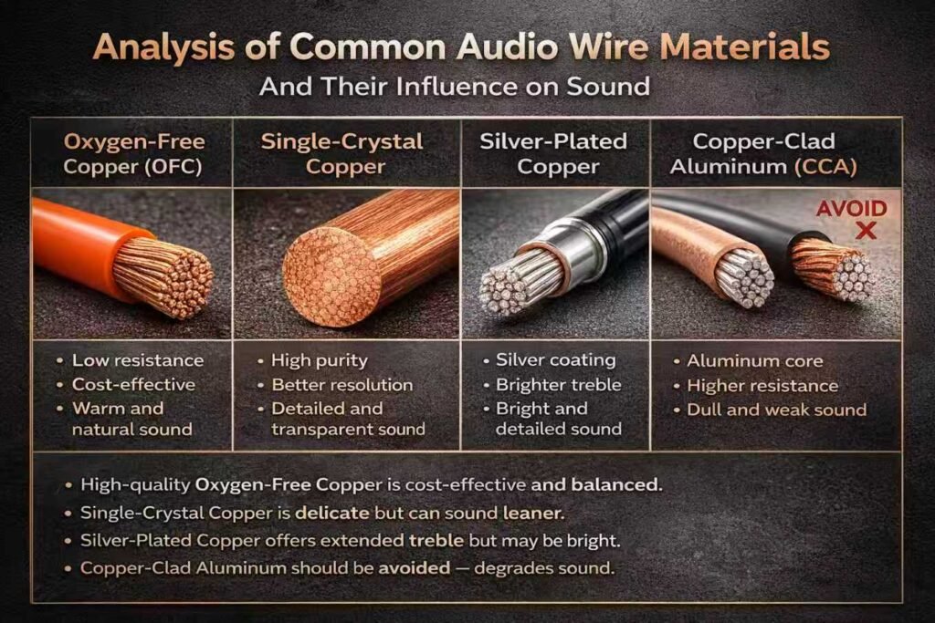 Analysis of Common Audio Wire Materials And Their Influence on Sound Character