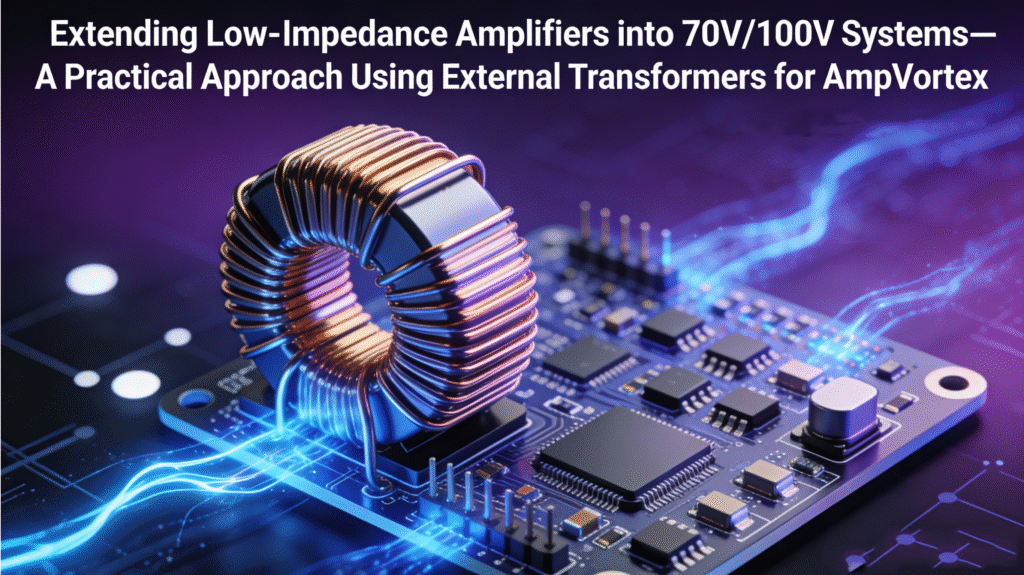 Extending Low-Impedance Amplifiers into 70V100V Systems — A Practical Approach Using External Transformers for AmpVortex