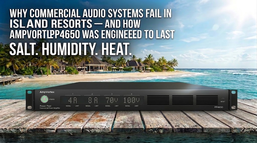 Why Commercial Audio Systems Fail in Island Resorts — And How AmpVortex PP4650 Was Engineered to Last
