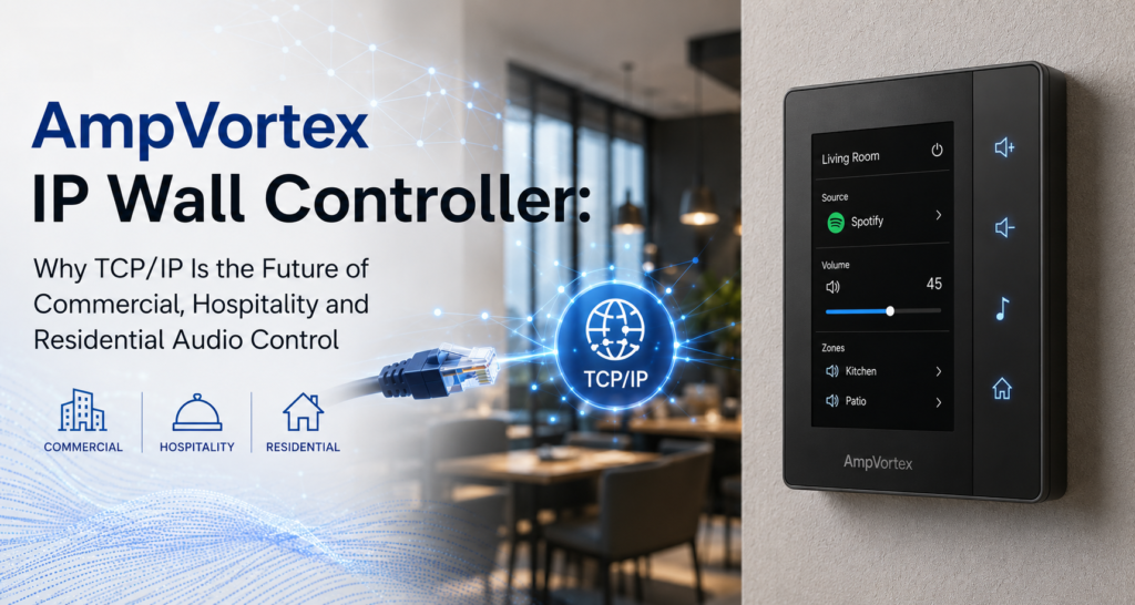 AmpVortex IP Wall Controller: Why TCP/IP Is the Future of Commercial, Hospitality and Residential Audio Control